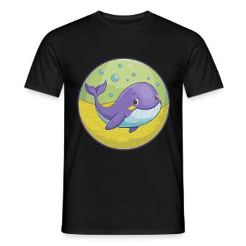 Blauwal Niedlich Kawaii Cartoon Clipart Tier Haustier - Männer T-Shirt - Schwarz - Vorne - AI Model Male 178 light (178cm)
