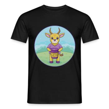Bongo Niedliche Kawaii Cartoon Clipart Tier Haustier - Männer T-Shirt - Schwarz - Vorne - AI Model Male 178 light (178cm)