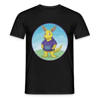 Aardvark mignon Kawaii dessin animé Clipart Animal de compagnie - T-shirt homme - noir - Devant - AI Model Male 178 light (178cm)