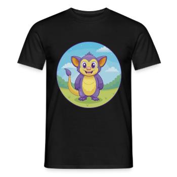 Aye Aye Cute Kawaii Cartoon Clipart Animal Pet - Men's T-Shirt - black - Front - AI Model Male 178 light (178cm)