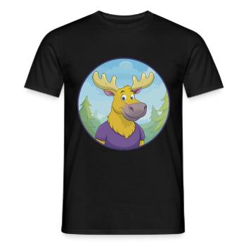 orignal mignon kawaii dessin animé clipart animal de compagnie - T-shirt homme - noir - Devant - AI Model Male 178 light (178cm)