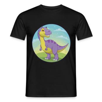 Dinosaurier Niedlich Kawaii Cartoon Clipart Tier Haustier - Männer T-Shirt - Schwarz - Vorne - AI Model Male 178 light (178cm)