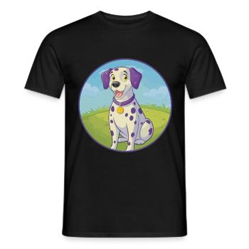 Dalmatiner Hund Niedlich Kawaii Cartoon Clipart Tier - Männer T-Shirt - Schwarz - Vorne - AI Model Male 178 light (178cm)