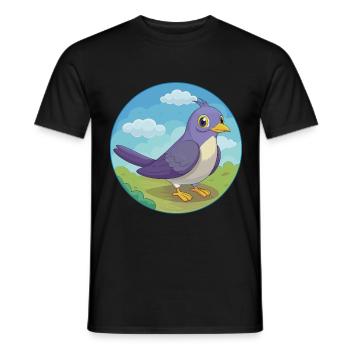 Koekoek Vogel Leuke Kawaii Cartoon Clipart Dierlijke Huisdier - Heren T-shirt - zwart - Voor - AI Model Male 178 light (178cm)