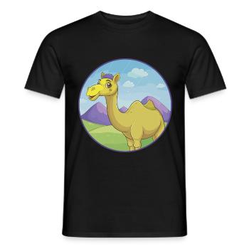 Camel Cute Kawaii Cartoon Clipart Animal Pet - Men's T-Shirt - black - Front - AI Model Male 178 light (178cm)