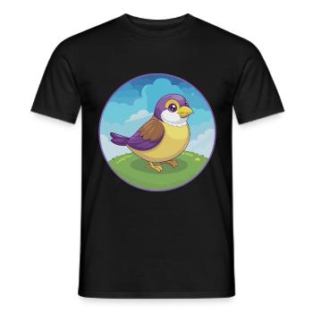 Sparrow Cute Kawaii Cartoon Clipart Animal Pet - Men's T-Shirt - black - Front - AI Model Male 178 light (178cm)