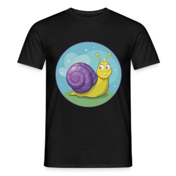 Snail Cute Kawaii Cartoon Clipart Animal Pet - Men's T-Shirt - black - Front - AI Model Male 178 light (178cm)