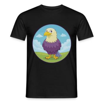 Adler Niedlich Kawaii Cartoon Clipart Tier Haustier - Männer T-Shirt - Schwarz - Vorne - AI Model Male 178 light (178cm)