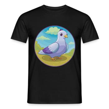 Taube Niedliche Kawaii Cartoon Clipart Tier Haustier - Männer T-Shirt - Schwarz - Vorne - AI Model Male 178 light (178cm)