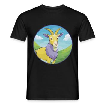 Ziege Niedlich Kawaii Cartoon Clipart Tier Haustier - Männer T-Shirt - Schwarz - Vorne - AI Model Male 178 light (178cm)