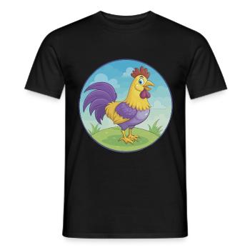 Hahn Niedlich Kawaii Cartoon Clipart Tier Haustier - Männer T-Shirt - Schwarz - Vorne - AI Model Male 178 light (178cm)