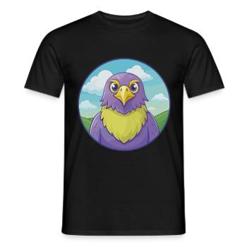 Hawk Cute Kawaii Cartoon Clipart Animal Pet - Men's T-Shirt - black - Front - AI Model Male 178 light (178cm)