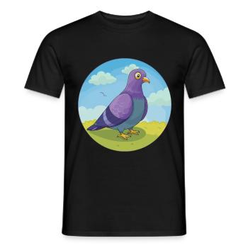 Taube Niedliche Kawaii Cartoon Clipart Tier Haustier - Männer T-Shirt - Schwarz - Vorne - AI Model Male 178 light (178cm)