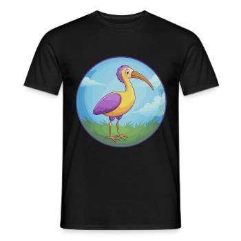 Ibis Cute Kawaii Cartoon Clipart Animal Pet - Men's T-Shirt - black - Front - AI Model Male 178 light (178cm)