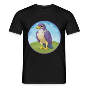 Falcon Cute Kawaii Cartoon Clipart Animal Pet - Men's T-Shirt - black - Front - AI Model Male 178 light (178cm)