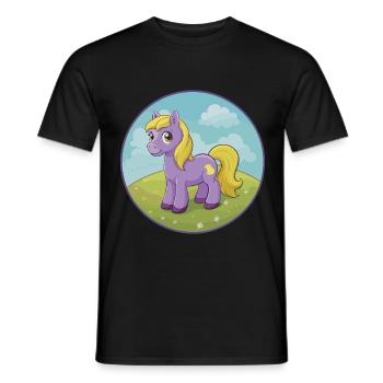 Pony Niedliche Kawaii Cartoon Clipart Tier Haustier - Männer T-Shirt - Schwarz - Vorne - AI Model Male 178 light (178cm)