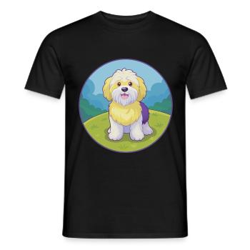 Havaneser Hund Niedlich Kawaii Cartoon Clipart Tier - Männer T-Shirt - Schwarz - Vorne - AI Model Male 178 light (178cm)