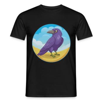 Rabe Niedliche Kawaii Cartoon Clipart Tier Haustier - Männer T-Shirt - Schwarz - Vorne - AI Model Male 178 light (178cm)