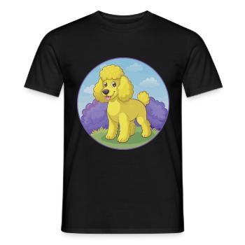 Pudel Hund Niedlich Kawaii Cartoon Clipart Tier Haustier - Männer T-Shirt - Schwarz - Vorne - AI Model Male 178 light (178cm)