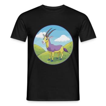 Oryx mignon kawaii dessin animé Clipart animal de compagnie - T-shirt homme - noir - Devant - AI Model Male 178 light (178cm)