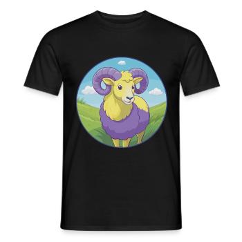Ram Niedliche Kawaii Cartoon Clipart Tier Haustier - Männer T-Shirt - Schwarz - Vorne - AI Model Male 178 light (178cm)