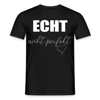 echt nicht perfekt mit Herz - Männer T-Shirt - Schwarz - Vorne - AI Model Male 178 light (178cm)