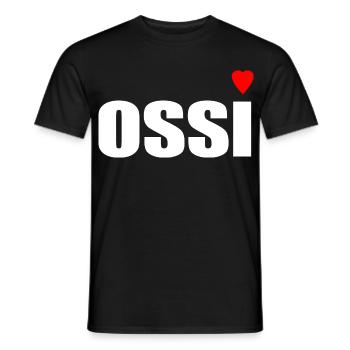 Ossi mit Herz rot - Männer T-Shirt - Schwarz - Vorne - AI Model Male 178 light (178cm)