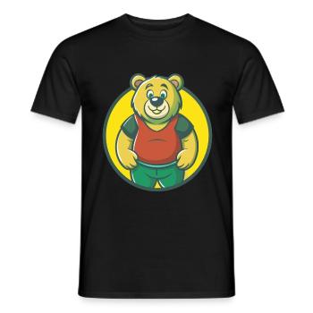 ours mignon kawaii dessin animé clipart animal de compagnie - T-shirt homme - noir - Devant - AI Model Male 178 light (178cm)
