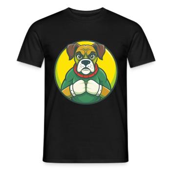 Boxer Hund Niedlich Kawaii Cartoon Clipart Haustier Tier - Männer T-Shirt - Schwarz - Vorne - AI Model Male 178 light (178cm)