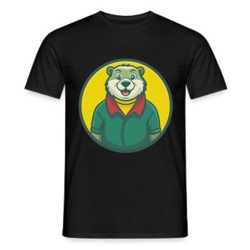 Murmeltier Niedliche Kawaii Cartoon Clipart Haustier Tier - Männer T-Shirt - Schwarz - Vorne - AI Model Male 178 light (178cm)