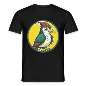 Koekoek Vogel Schattig Kawaii Cartoon Clipart Huisdier Dier - Heren T-shirt - zwart - Voor - AI Model Male 178 light (178cm)
