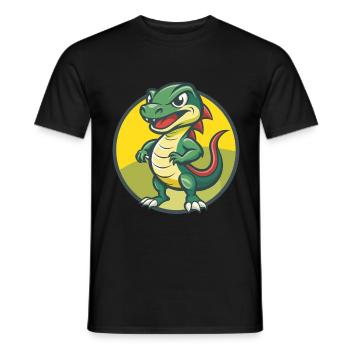 Basilisk Cute Kawaii Cartoon Clipart Pet Animal - Men's T-Shirt - black - Front - AI Model Male 178 light (178cm)