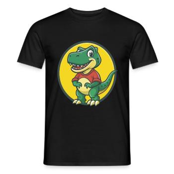 Dinosaurier Niedlich Kawaii Cartoon Clipart Haustier Tier - Männer T-Shirt - Schwarz - Vorne - AI Model Male 178 light (178cm)