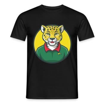 guépard mignon kawaii dessin animé clipart animal de compagnie - T-shirt homme - noir - Devant - AI Model Male 178 light (178cm)
