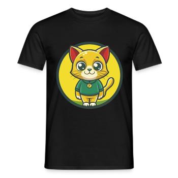 Katze Niedlich Kawaii Cartoon Clipart Haustier Tier - Männer T-Shirt - Schwarz - Vorne - AI Model Male 178 light (178cm)