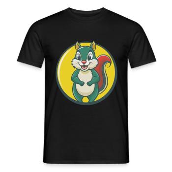 écureuil mignon kawaii dessin animé clipart animal de compagnie - T-shirt homme - noir - Devant - AI Model Male 178 light (178cm)