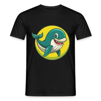Blauwal Niedlich Kawaii Cartoon Clipart Haustier Tier - Männer T-Shirt - Schwarz - Vorne - AI Model Male 178 light (178cm)