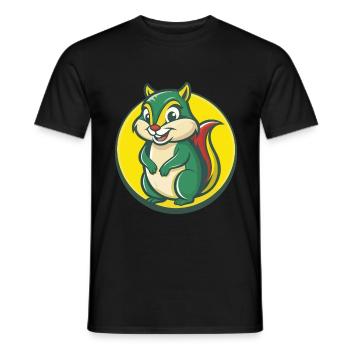 Chipmunk Cute Kawaii Cartoon Clipart Pet Animal - Men's T-Shirt - black - Front - AI Model Male 178 light (178cm)