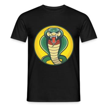 Cobra Cute Kawaii Cartoon Clipart Pet Animal - Men's T-Shirt - black - Front - AI Model Male 178 light (178cm)