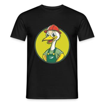 Crane Cute Kawaii Cartoon Clipart Pet Animal - Men's T-Shirt - black - Front - AI Model Male 178 light (178cm)