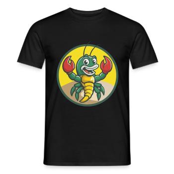 Craw Mignon Kawaii Dessin animé Clipart Animal de compagnie - T-shirt homme - noir - Devant - AI Model Male 178 light (178cm)