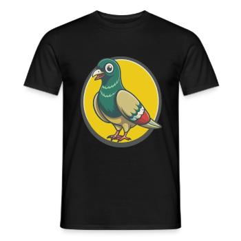 Taube Niedliche Kawaii Cartoon Clipart Haustier Tier - Männer T-Shirt - Schwarz - Vorne - AI Model Male 178 light (178cm)