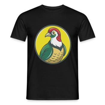 perdrix mignon kawaii dessin animé clipart animal de compagnie - T-shirt homme - noir - Devant - AI Model Male 178 light (178cm)