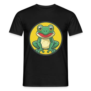 Frog Cute Kawaii Cartoon Clipart Pet Animal - Men's T-Shirt - black - Front - AI Model Male 178 light (178cm)