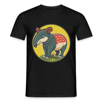 Tapir Niedliche Kawaii Cartoon Clipart Haustier Tier - Männer T-Shirt - Schwarz - Vorne - AI Model Male 178 light (178cm)