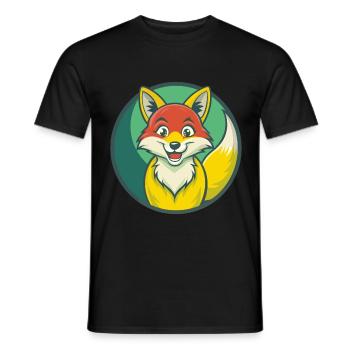 Fuchs süße Kawaii Cartoon Clipart Haustier Tier - Männer T-Shirt - Schwarz - Vorne - AI Model Male 178 light (178cm)