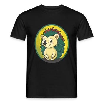 Igel Niedlich Kawaii Cartoon Clipart Haustier Tier - Männer T-Shirt - Schwarz - Vorne - AI Model Male 178 light (178cm)