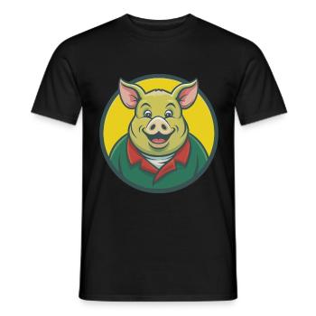 Schwein Niedlich Kawaii Cartoon Clipart Haustier Tier - Männer T-Shirt - Schwarz - Vorne - AI Model Male 178 light (178cm)