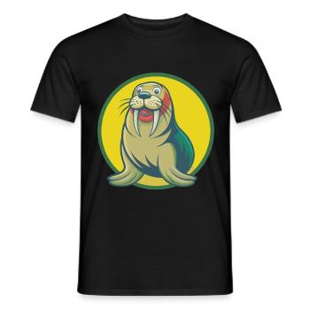 morse mignon kawaii dessin animé clipart animal de compagnie - T-shirt homme - noir - Devant - AI Model Male 178 light (178cm)