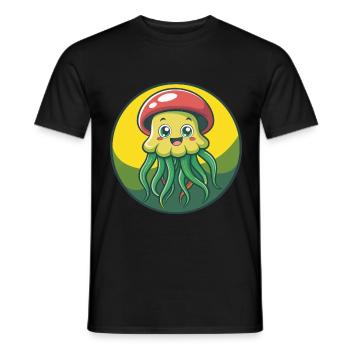 Méduse mignon Kawaii dessin animé Clipart Animal de compagnie - T-shirt homme - noir - Devant - AI Model Male 178 light (178cm)